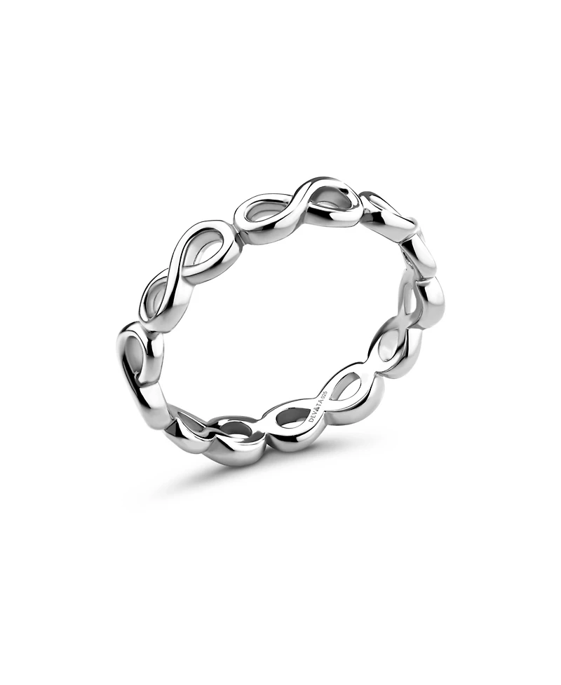 Devata Infinity Eternity Ring in Rhodium Plated Sterling Silver