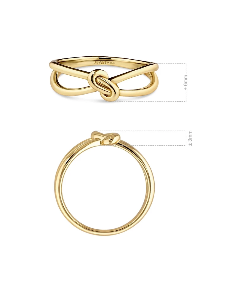 Devata Love Knot Ring in Gold Plated Sterling Silver