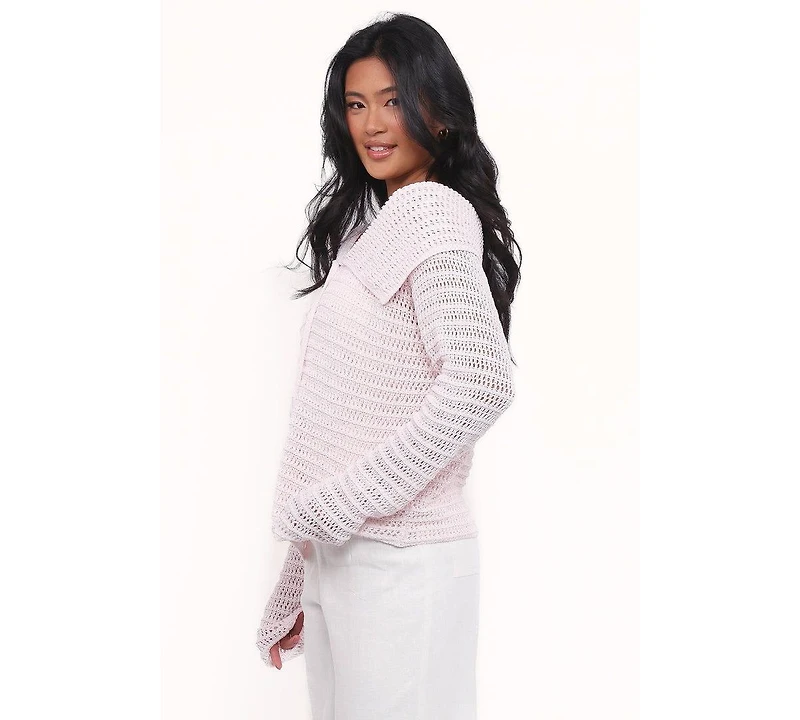Petal and Pup Women's Lyra Large Collar Cardigan - White Xl
