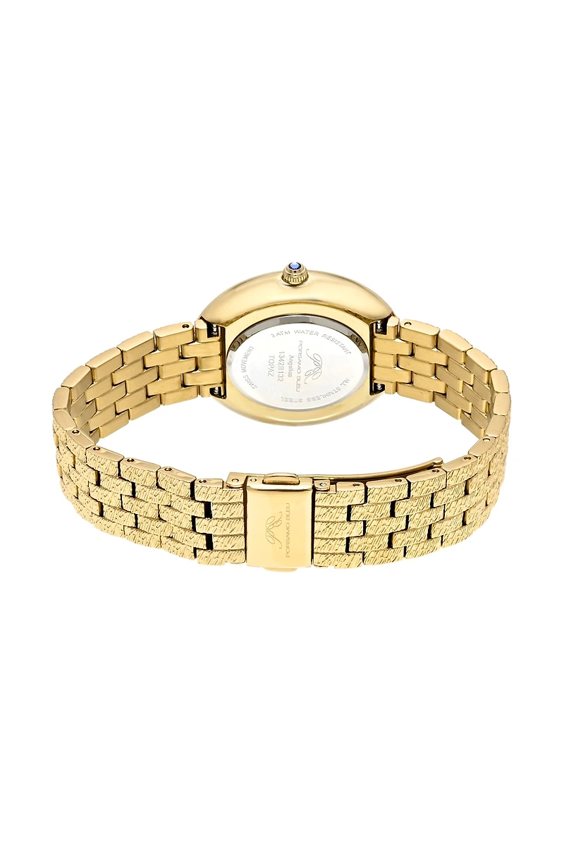 Porsamo Bleu Women's Topaz Angelica Stainless Steel Bracelet Watch 1342BANS