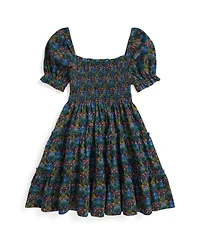 Polo Ralph Lauren Girls 2T-6X Floral Smocked Short Sleeve Dress