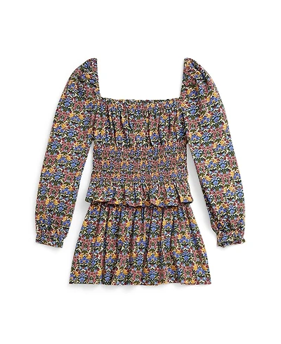 Polo Ralph Lauren Girls 2T-6X 2-Pc. Floral Smocked Top and Skirt Set