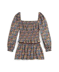 Polo Ralph Lauren Girls 2T-6X 2-Pc. Floral Smocked Top and Skirt Set