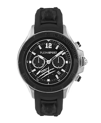 Plein Sport Mens Warrior Tech Chronograph Date Quartz Silicone Strap 47.5mm