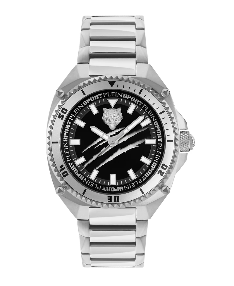 Plein Sport Mens Thunder Force 3 Hand Quartz Stainless Steel Bracelet 47mm