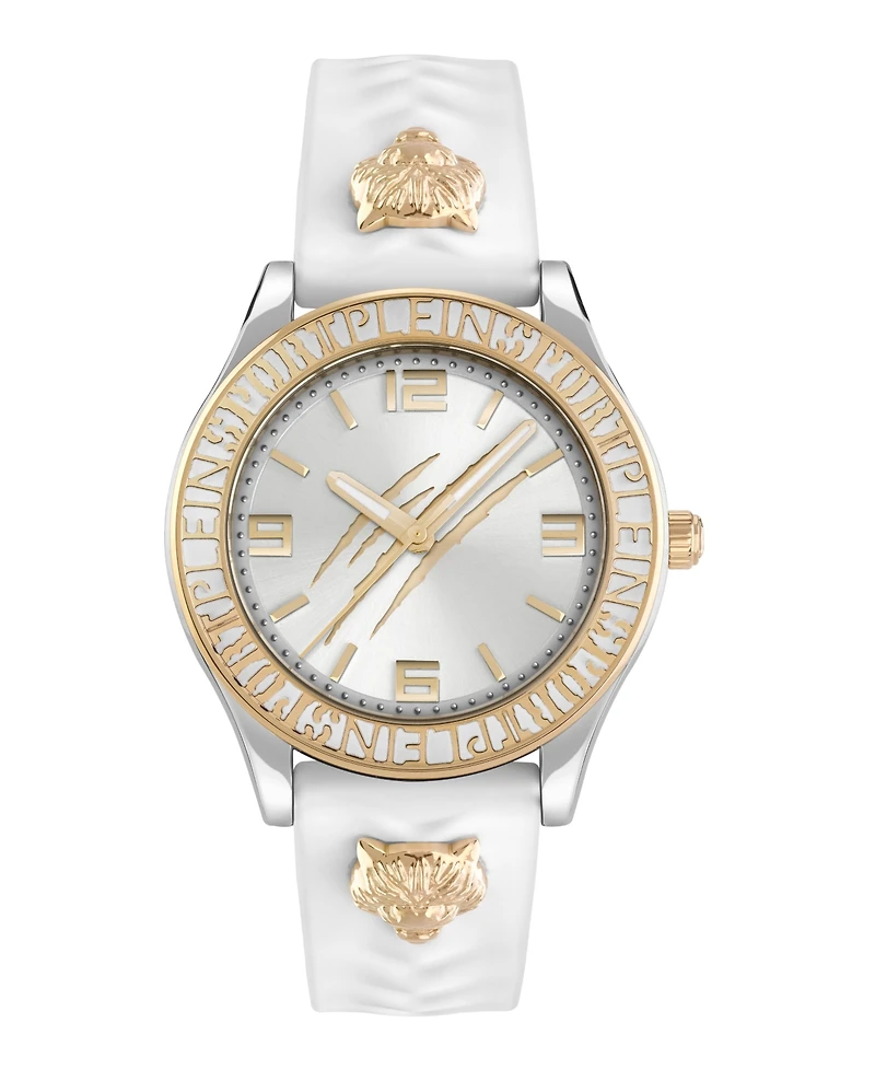 Plein Sport Womens Eclipse 3 Hand Quartz White Silicone Strap 36MM