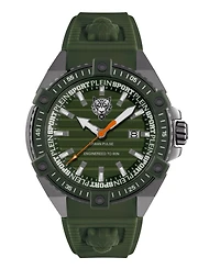 Plein Sport Mens Urban Pulse 3 Hand Date Quartz Green Silicone Strap 47MM