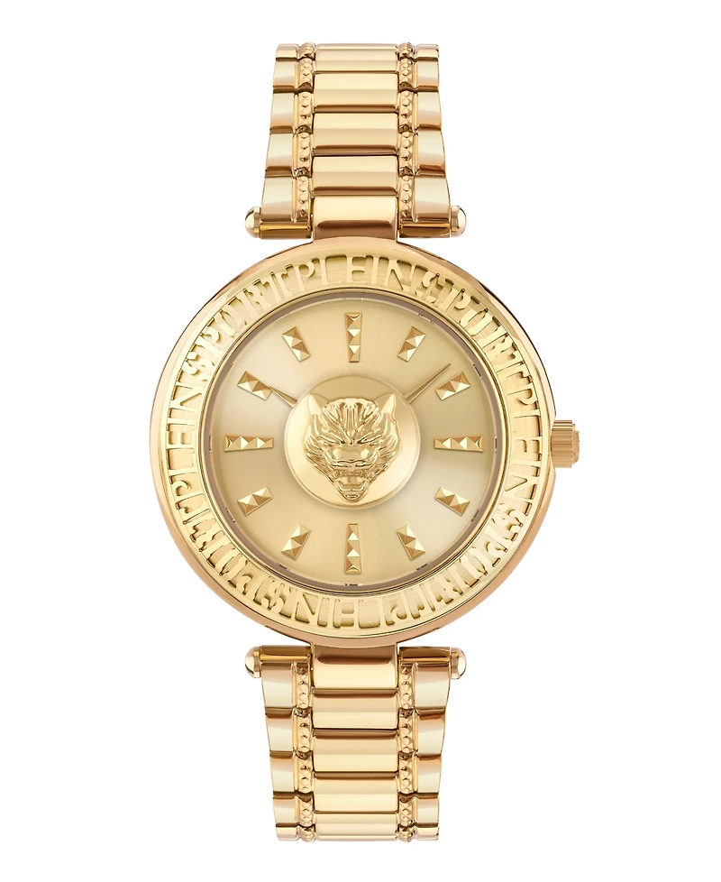 Plein Sport Womens Opium 2 Hand Quartz Ip Yellow Gold Bracelet 38MM