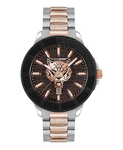Plein Sport Mens City Rush 3 Hand Date Quartz Two Tone Bracelet 45MM