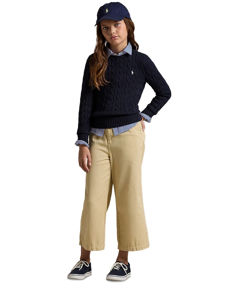 Polo Ralph Lauren Girls 7-16 Cable-Knit Long Sleeves Sweater
