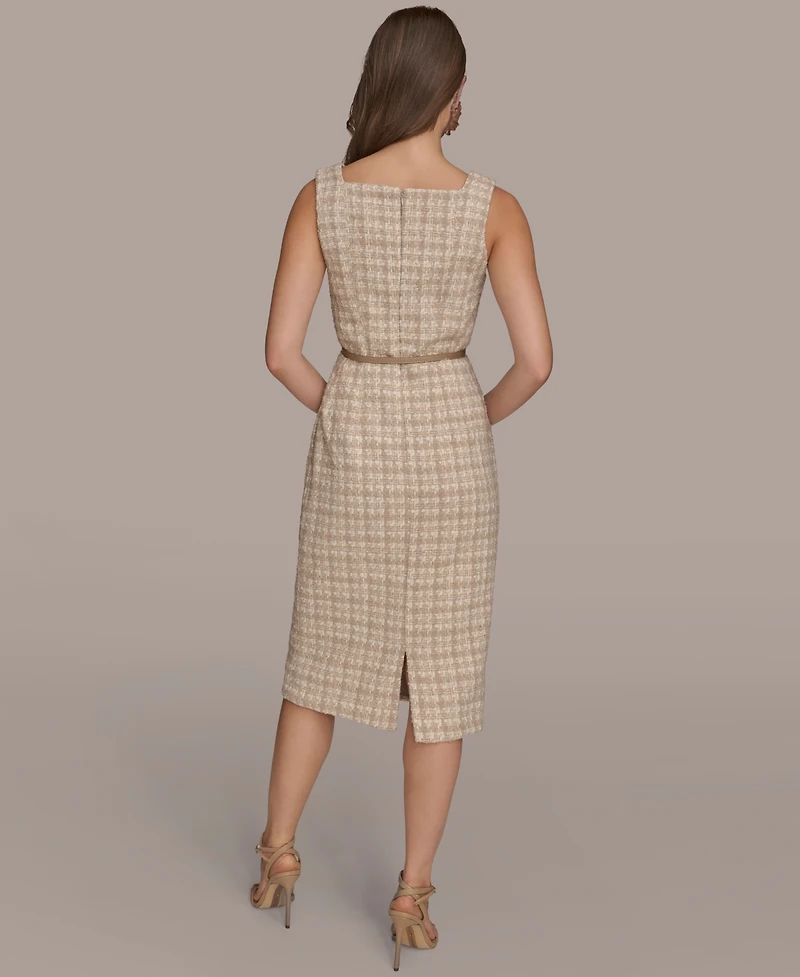 Donna Karan New York Women's Tweed Midi A-Line Dress