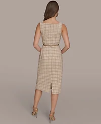 Donna Karan New York Women's Tweed Midi A-Line Dress