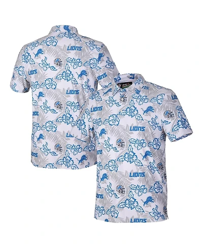 Reyn Spooner Men's White Detroit Lions Pua Performance Game Day Polo Shirt
