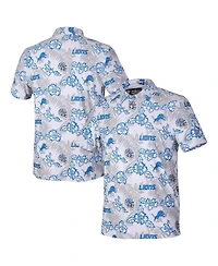 Reyn Spooner Men's White Detroit Lions Pua Performance Game Day Polo Shirt