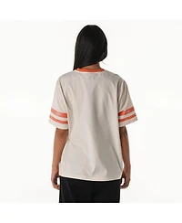 The Wild Collective Women's Cream Cleveland Browns Vintage Drop Shoulder Oversized Boyfriend T-Shirt