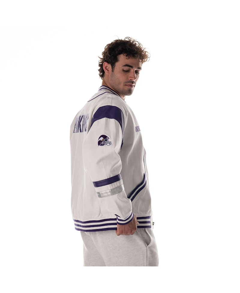 The Wild Collective Men's and Women's White Minnesota Vikings Oversized Retro Full-Zip Jacket