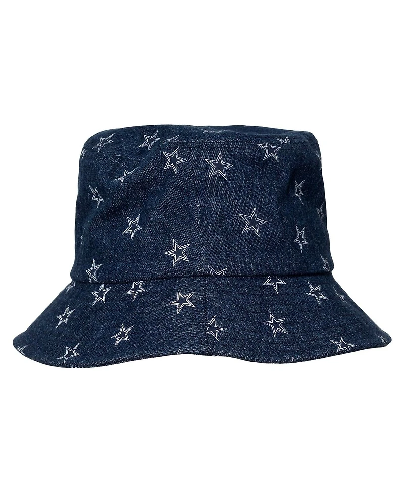 The Wild Collective Women's Navy Dallas Cowboys Denim Bucket Hat