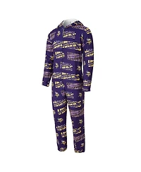 Concepts Sport Men's Purple Minnesota Vikings Shuffle All-Over-Print Microfleece Full-Zip Union Suit