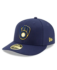New Era Men's Navy Milwaukee Brewers 2025 Mlb Postseason Side Patch Low Profile 59FIFTY Fitted Hat