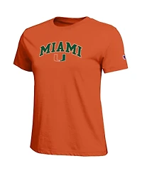 Champion Women's Orange Miami Hurricanes Arched Over Logo T-Shirt