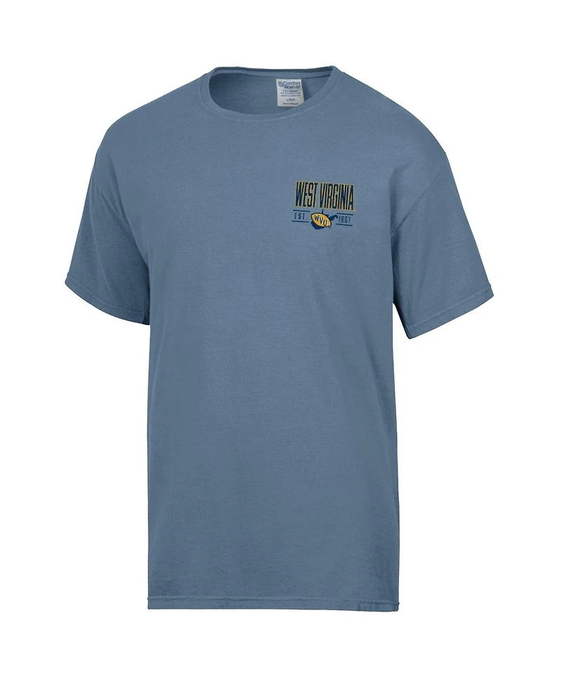Comfortwash Men's Blue West Virginia Mountaineers Big Name T-Shirt