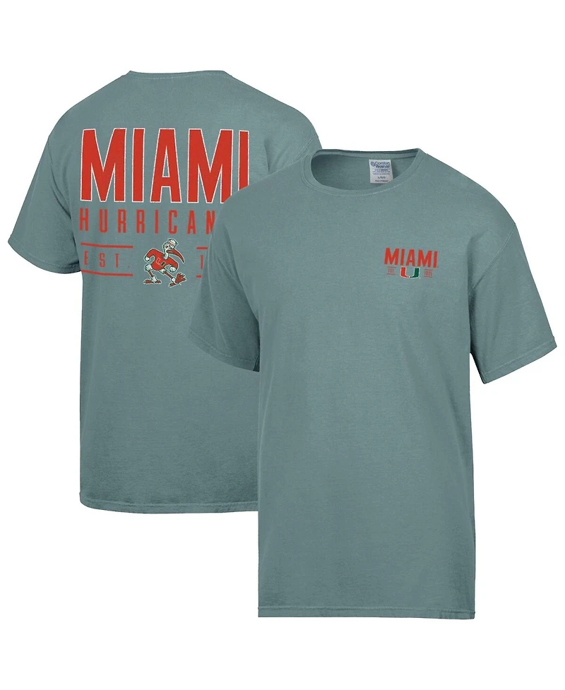 Comfortwash Men's Green Miami Hurricanes Big Name T-Shirt