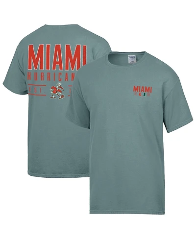 Comfortwash Men's Green Miami Hurricanes Big Name T-Shirt