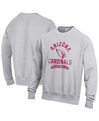 Champion Men's Heather Gray Arizona Cardinals Reverse Weave Fleece Pullover Sweatshirt