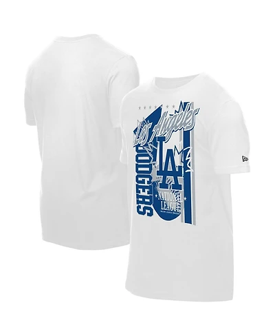 New Era Men's White Los Angeles Dodgers Big Graphic Domestic T-Shirt