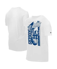 New Era Men's White Los Angeles Dodgers Big Graphic Domestic T-Shirt