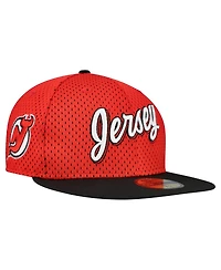 New Era Men's Red/Black Jersey Devils Mesh Crown Two-Tone 59FIFTY Fitted Hat