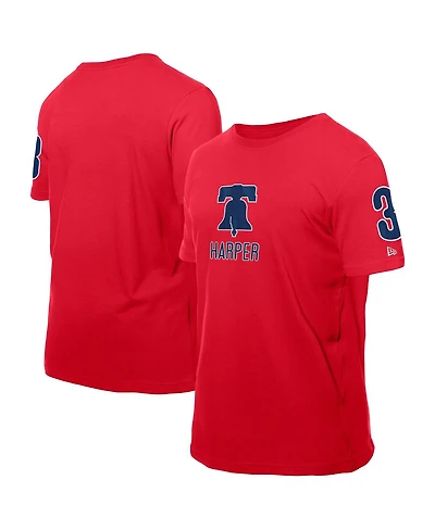 New Era Men's Bryce Harper Red Philadelphia Phillies Design Lab Name Number T-Shirt