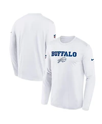 Nike Big Boys and Girls White Buffalo Bills 2025 Rivalries Collection Sideline Legend Dri-fit Long Sleeve T-Shirt