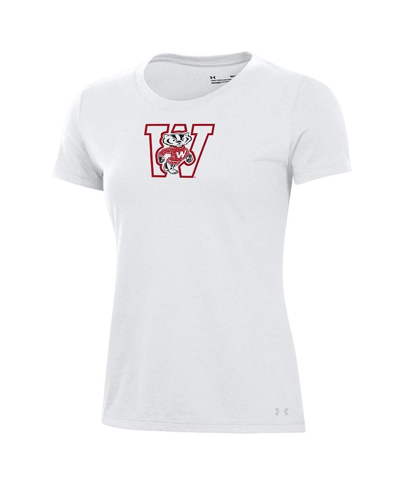 Under Armour Women's White Wisconsin Badgers Throwback T-Shirt