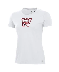 Under Armour Women's White Wisconsin Badgers Throwback T-Shirt