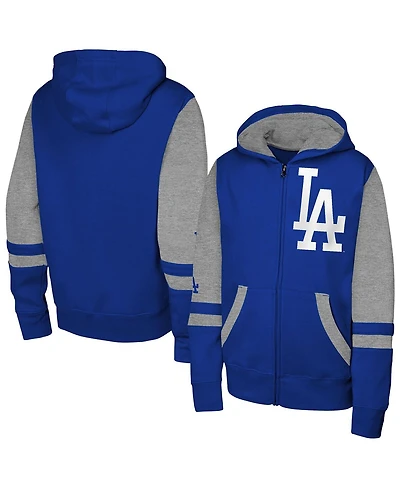 Outerstuff Men's Royal Los Angeles Dodgers Stadium Color block Full-Zip Hoodie