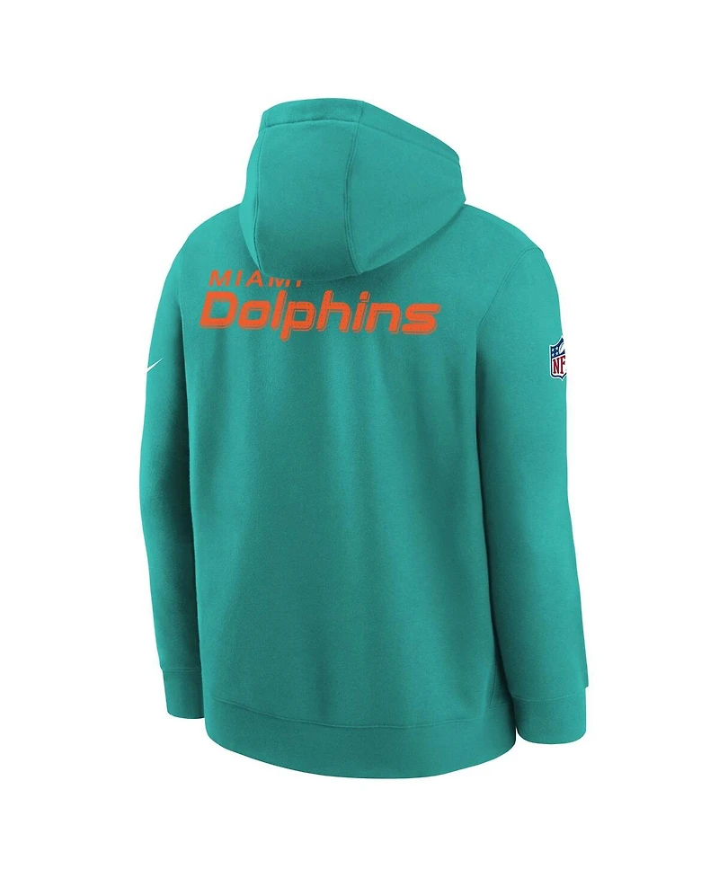 Nike Big Boys and Girls Aqua Miami Dolphins Sideline Club Fleece Hoodie