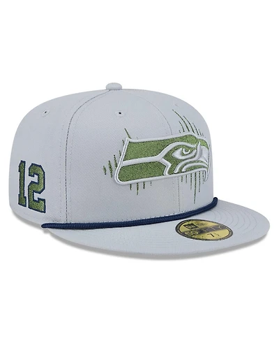 New Era Men's Wolf Gray Seattle Seahawks 2025 Rivalries Collection Sideline Rope 59FIFTY Fitted Hat