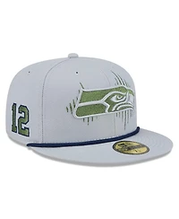 New Era Men's Wolf Gray Seattle Seahawks 2025 Rivalries Collection Sideline Rope 59FIFTY Fitted Hat