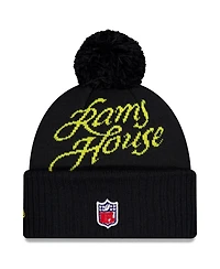 New Era Men's Midnight Blue Los Angeles Rams 2025 Rivalries Collection Sideline Cuffed Pom with Knit Hat