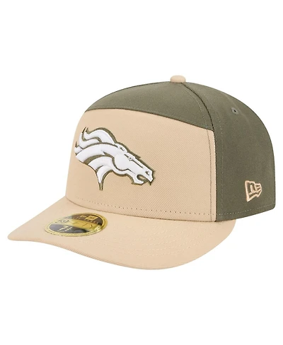 New Era Men's Light Beige/Olive Denver Broncos Color Pack Split Panel 59FIFTY Fitted Hat