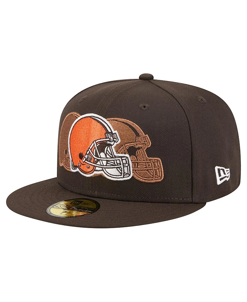 New Era Men's Brown Cleveland Browns Tri-Hit 59FIFTY Fitted Hat