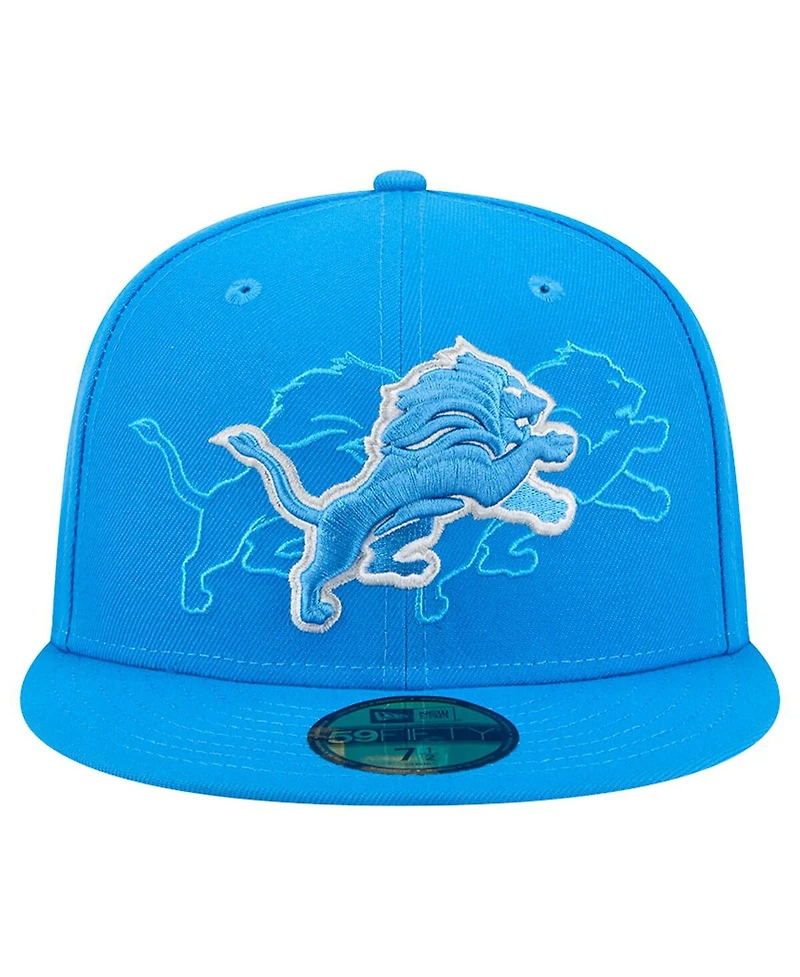 New Era Men's Blue Detroit Lions Tri-Hit 59FIFTY Fitted Hat