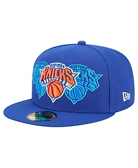 New Era Men's Blue New York Knicks Tri-Hit 59Fifty Fitted Hat
