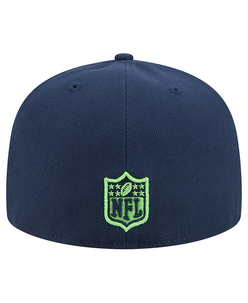 New Era Men's College Navy Seattle Seahawks Tri-Hit 59FIFTY Fitted Hat