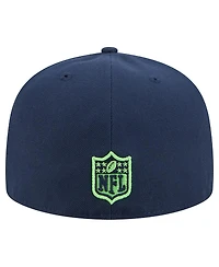 New Era Men's College Navy Seattle Seahawks Tri-Hit 59FIFTY Fitted Hat