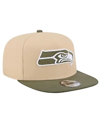 New Era Men's Khaki/Olive Seattle Seahawks Color Pack A-Frame 9FIFTY Snapback Hat