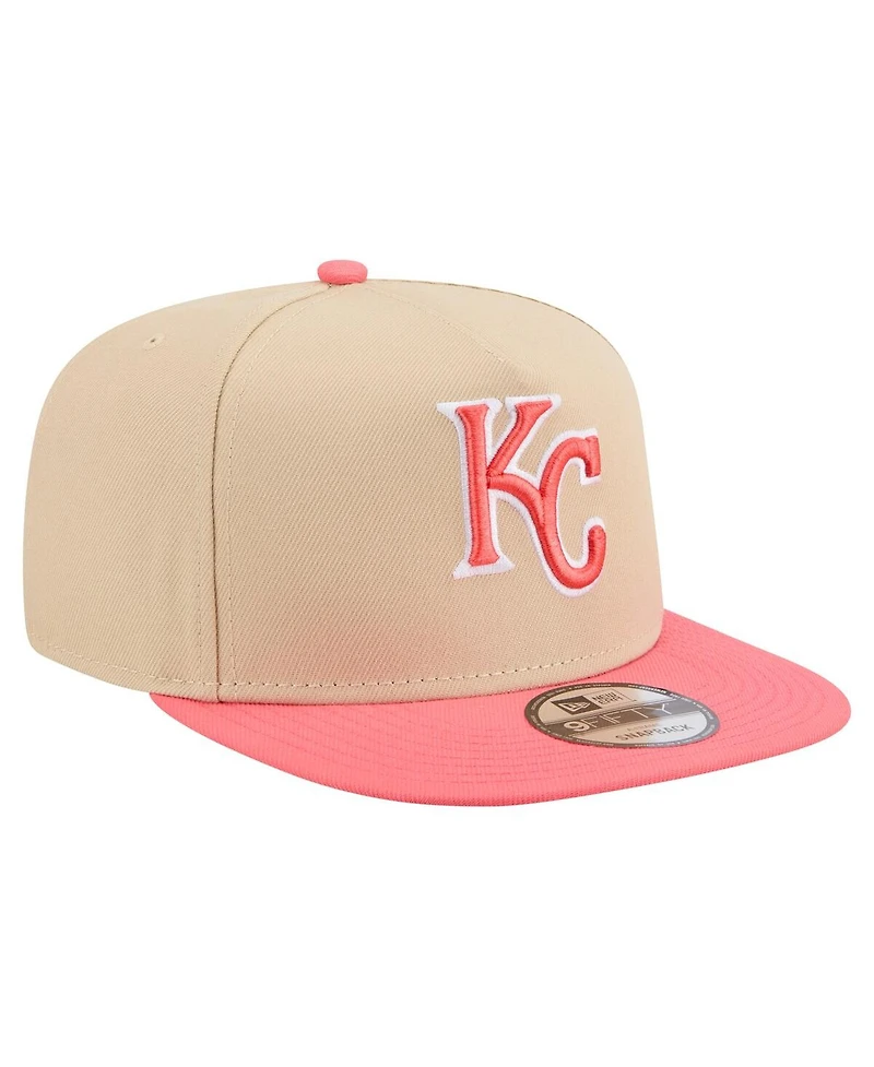 New Era Men's Light Beige/Coral Kansas City Royals Color Pack A-Frame 9FIFTY Snapback Hat