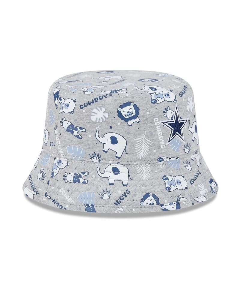 New Era Baby Boys and Girls Gray Dallas Cowboys Animal Bucket Hat