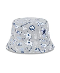 New Era Baby Boys and Girls Gray Dallas Cowboys Animal Bucket Hat